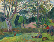 The Big Tree  Te raau rahi Painting by Paul Gauguin