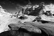 The Bisti Badlands - New Mexico - Black and White Photograph by Jason Politte