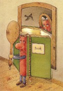The Book reading himself Painting by Kestutis Kasparavicius
