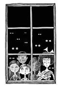 The Children in the Window Drawing by Andrew Hitchen