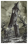 The Clock Tower Drawing by Jonathan Baldock