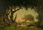 The Edge of the Forest at Fontainebleau Painting by Theodore Rousseau