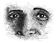 The Eyes of Ramana Drawing by Peter Cutler