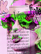 The face with the letters Digital Art by Gabi Hampe
