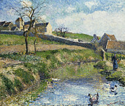 The Farm at Osny Painting by Camille Pissarro