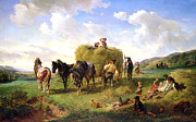 The Hay Harvest, 1869 by Hermann Kauffmann Painting by Hermann Kauffmann The Hay Harvest, 1869 by Hermann Kauffmann Painting by Hermann Kauffmann