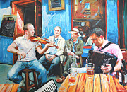 The Quay Players Painting by Conor McGuire
