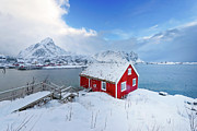The Red House Near The Fjord Photograph by Philippe Sainte-Laudy