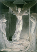 The Resurrection Drawing by William Blake