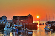 The sun rising by motif number 1 in Rockport MA Bearskin neck Photograph by Toby McGuire
