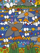 The Swallows Painting by Rojax Art