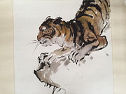 Tiger At Rest Painting by Fereshteh Stoecklein