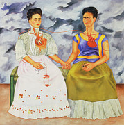  The Two Fridas Painting by Frida Kahlo