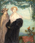 The Two Friends Painting by Edmond Aman-Jean