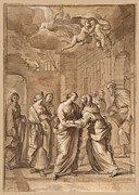 The Visitation Drawing by Nicolas Mignard