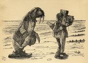 The Walrus And The Carpenter Drawing by Vintage Design Pics