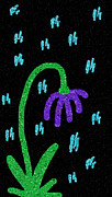 Thirsty Purple Flower  Mixed Media by Shelli Fitzpatrick