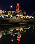 Time Tower Lights Reflection Photograph by Kevin Anderson