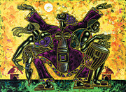 To The Beat Of The Drum Painting by Larry Poncho Brown
