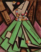 Tiki Wall Art - Tommervik Dancing Tiki Hawaiian Hula Girl Painting by Tommervik