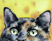Tortoiseshell Cat Painting by David Rogers