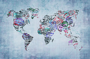 Traveler world map Photograph by Delphimages Map Creations