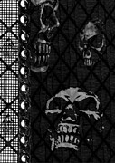 Triple Skulls Digital Art by Roseanne Jones