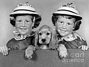 Twin Girls And Puppy, C.1950-60s Photograph by H. Armstrong Roberts/ClassicStock Twin Girls And Puppy, C.1950-60s Photograph by H. Armstrong Roberts/ClassicStock