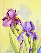 Two Irises  Painting by Mishel Vanderten