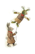 Two Rabbits 02 Painting by Kestutis Kasparavicius