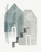 Two Tall Houses- Art by Linda Woods Painting by Linda Woods