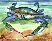 Tybee Blue Crab Painting by Doris Blessington