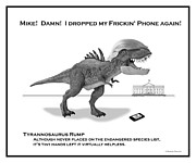 Tyrannosaurus Rump BW Digital Art by Bonnie Follett