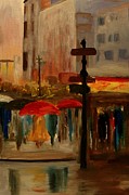 Umbrella Day Painting by Julie Lueders 