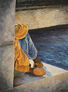 Under The Bridge on the River Seine in Paris Painting by Charlotte Blanchard