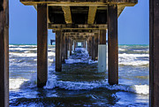 Underneath Bob Hall Pier - Padre Island Photograph by Debra Martz