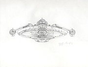 USS Bering Sea front view Drawing by Joseph A Langley