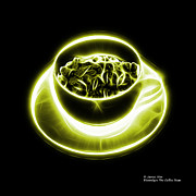 V2-BB-Electrifyin The Coffee Bean-Yellow Digital Art by James Ahn