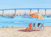 Vacation in Coronado California Painting by Mary Helmreich