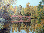 Varsity Lake Bridge CU Boulder  Painting by Tom Roderick