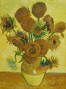 Vase withFifteen Sunflowers Painting by Bob Williams