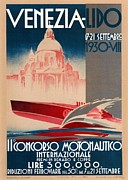 Venezia-Lido - Ilconcorso Motonautico - Powerboating - Retro travel Poster - Vintage Poster Mixed Media by Studio Grafiikka