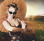 Vintage American pin-up girl in summer rain Photograph by Jorgo Photography Vintage American pin-up girl in summer rain Photograph by Jorgo Photography
