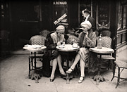 Vintage Paris Cafe Painting by Mindy Sommers