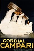 Vintage Poster Polar Bear Liquor Painting by Mindy Sommers