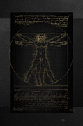 Vitruvian Man by Leonardo da Vinci in Gold on Black Digital Art by Serge Averbukh Vitruvian Man by Leonardo da Vinci in Gold on Black Digital Art by Serge Averbukh