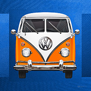 Volkswagen Type - Orange and White Volkswagen T 1 Samba Bus over Blue Canvas Photograph by Serge Averbukh Volkswagen Type - Orange and White Volkswagen T 1 Samba Bus over Blue Canvas Photograph by Serge Averbukh