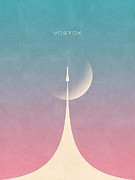 Vostok Rocket - Moon Dawn Digital Art by Organic Synthesis