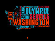 Washington Word Cloud Map 1 Digital Art by Naxart Studio