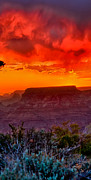 Watchtower Stormy Sunset Triptych Center Panel Photograph by Greg Norrell